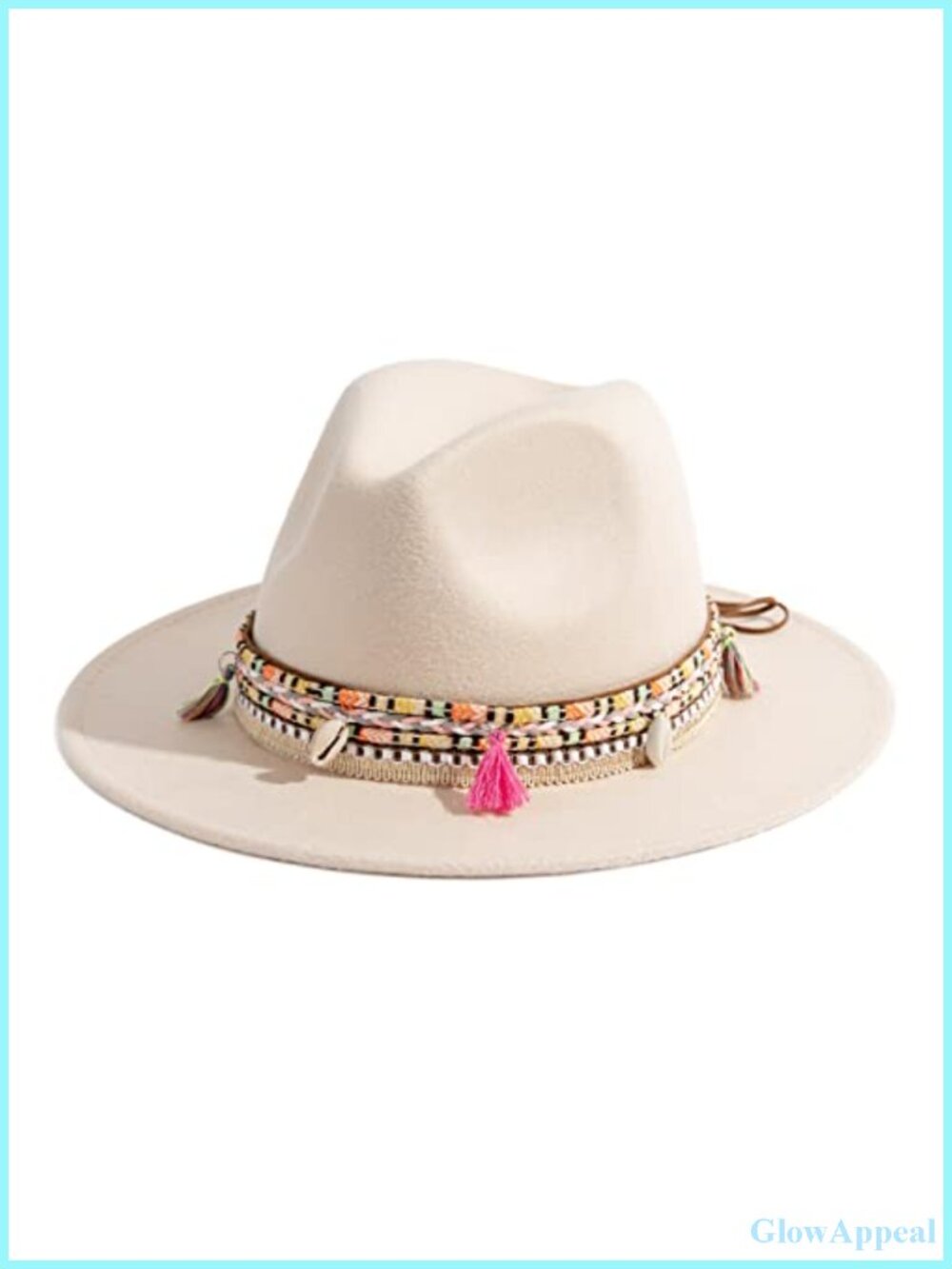 Women's Wide Brim Tassel Felt Fedora Hat, Adjustable